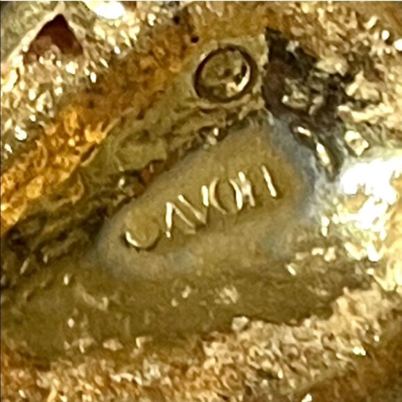 Avon vintage blue rhinestone gold tone drop earrings - Picture 9 of 9